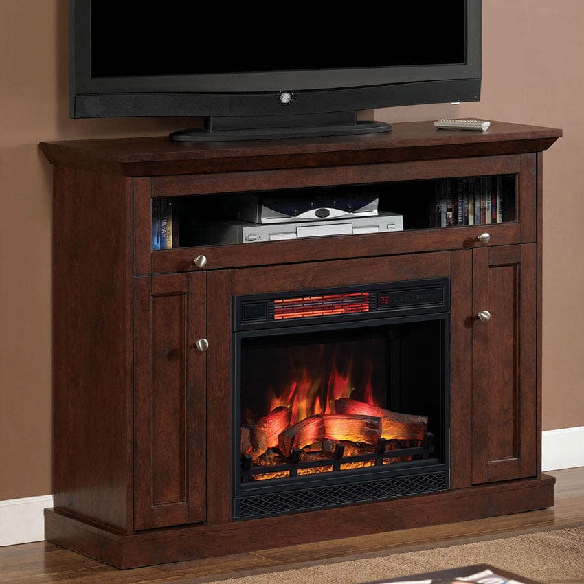 Windsor Wall or Corner Infrared Electric Fireplace Media Cabinet in Antique Cherry - 23DE9047-PC81