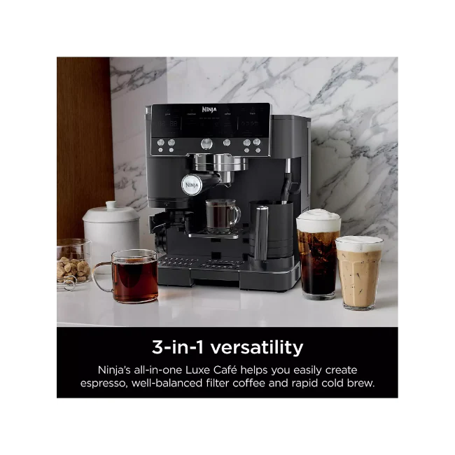 Ninja Luxe Caf茅 Premier Series 3-in-1 Espresso Machine 鈥?Midnight Black | ES601UKBK