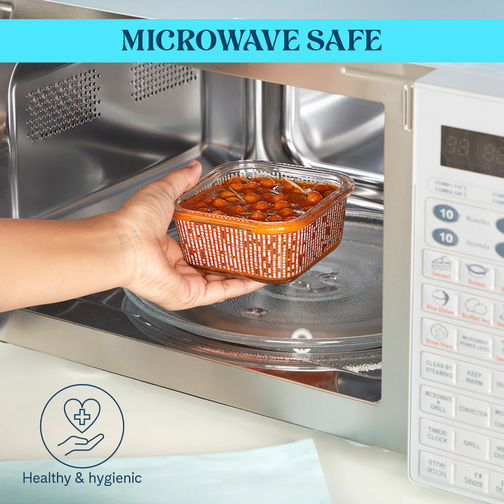 Larah Vogue Glass Lunchbox, 320ml x 2 + 400ml x 2