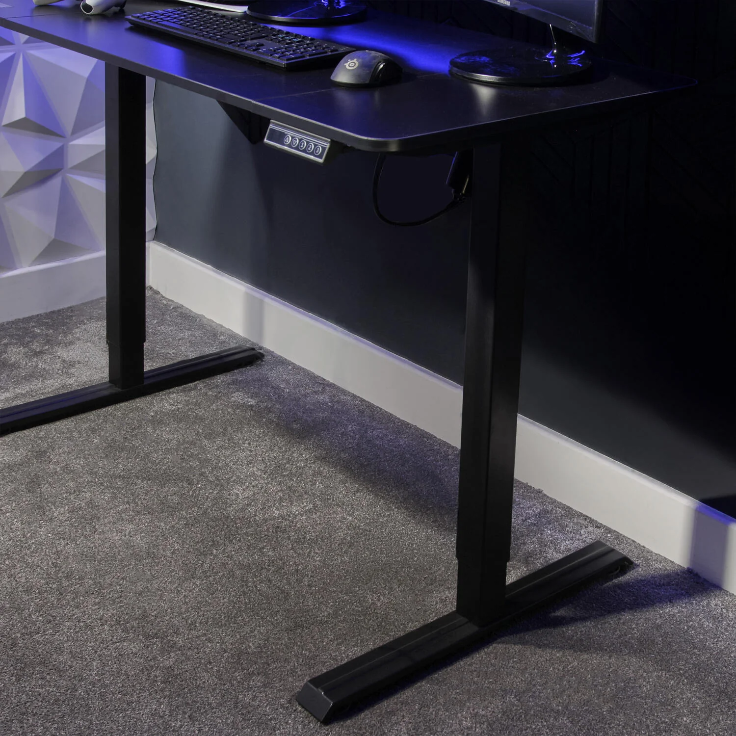 Ascend 120cm Electric Height Adjustable Gaming Desk - Black