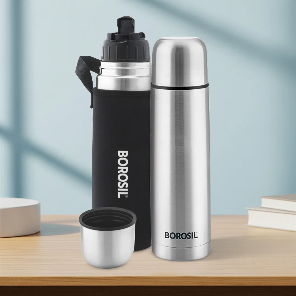 Borosil Thermo Flask, Black-CP