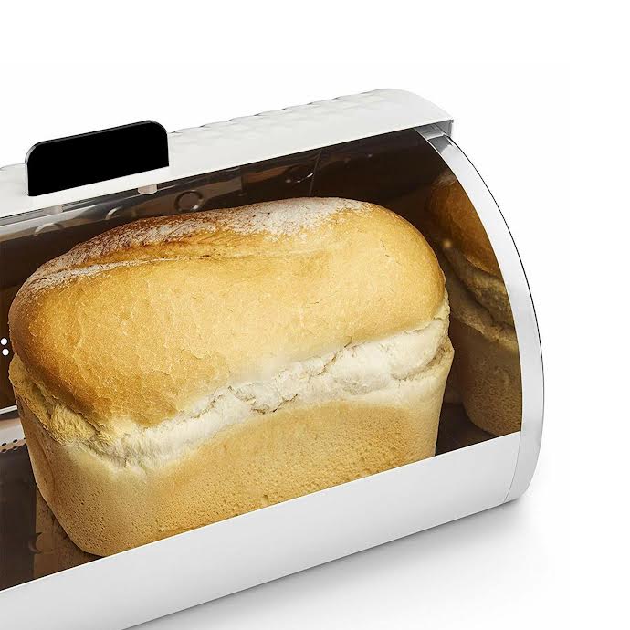 CH Waves Design Rolltop Bread Bin White