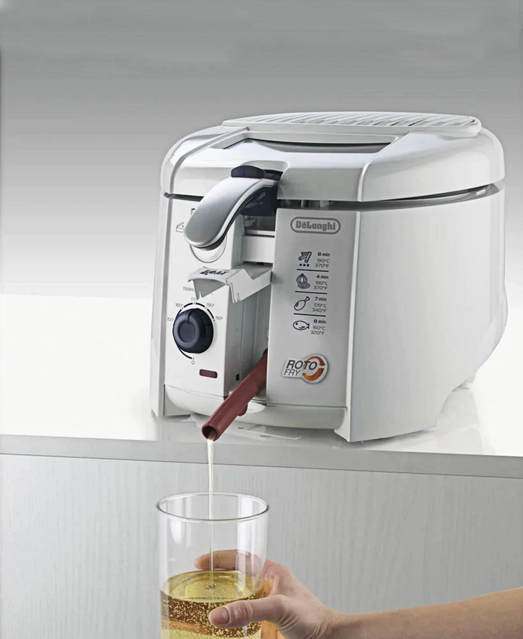DeLonghi RotoFry Electric Deep Fryer - White