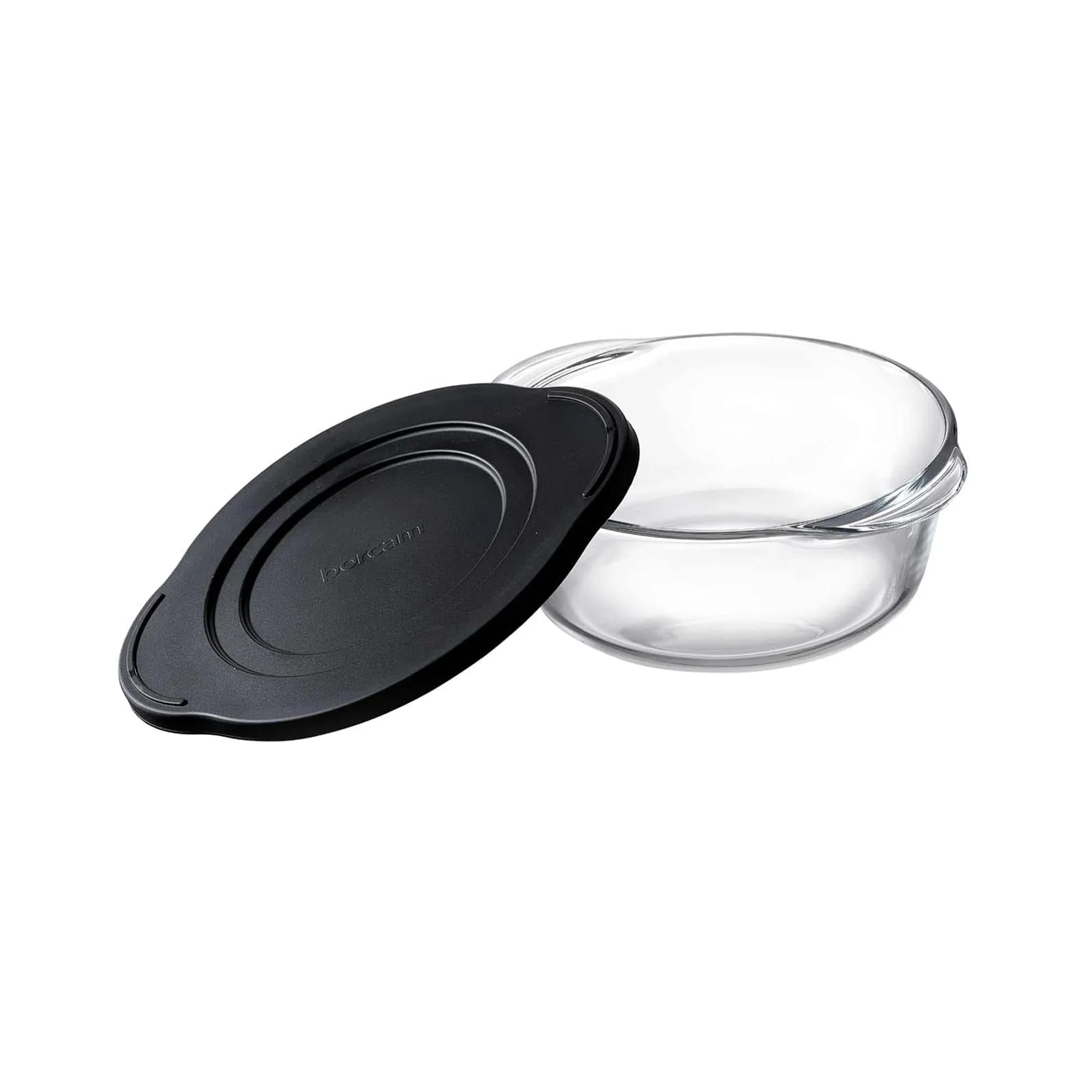 Borcam 2.2Lt Round Casserole with Lid Clear