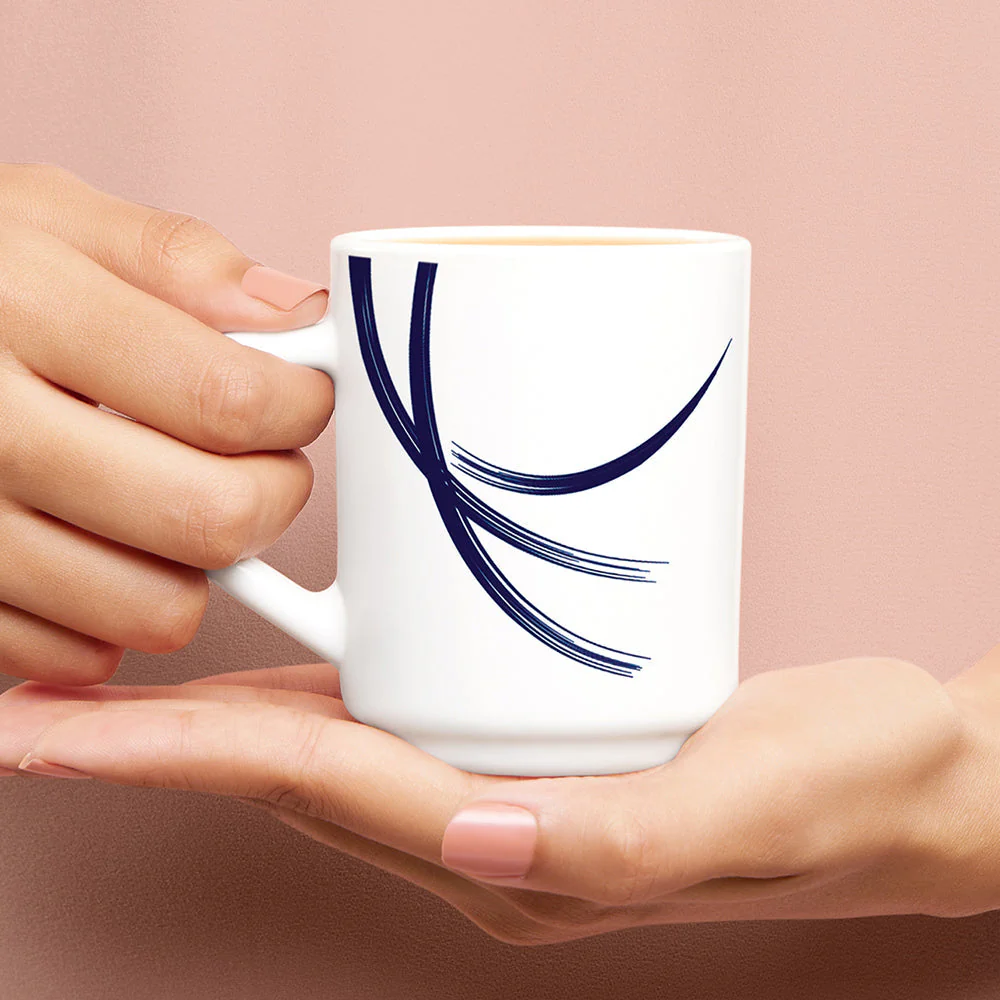 Larah by Borosil Indigo Stella Mug Set, 180ml x 12