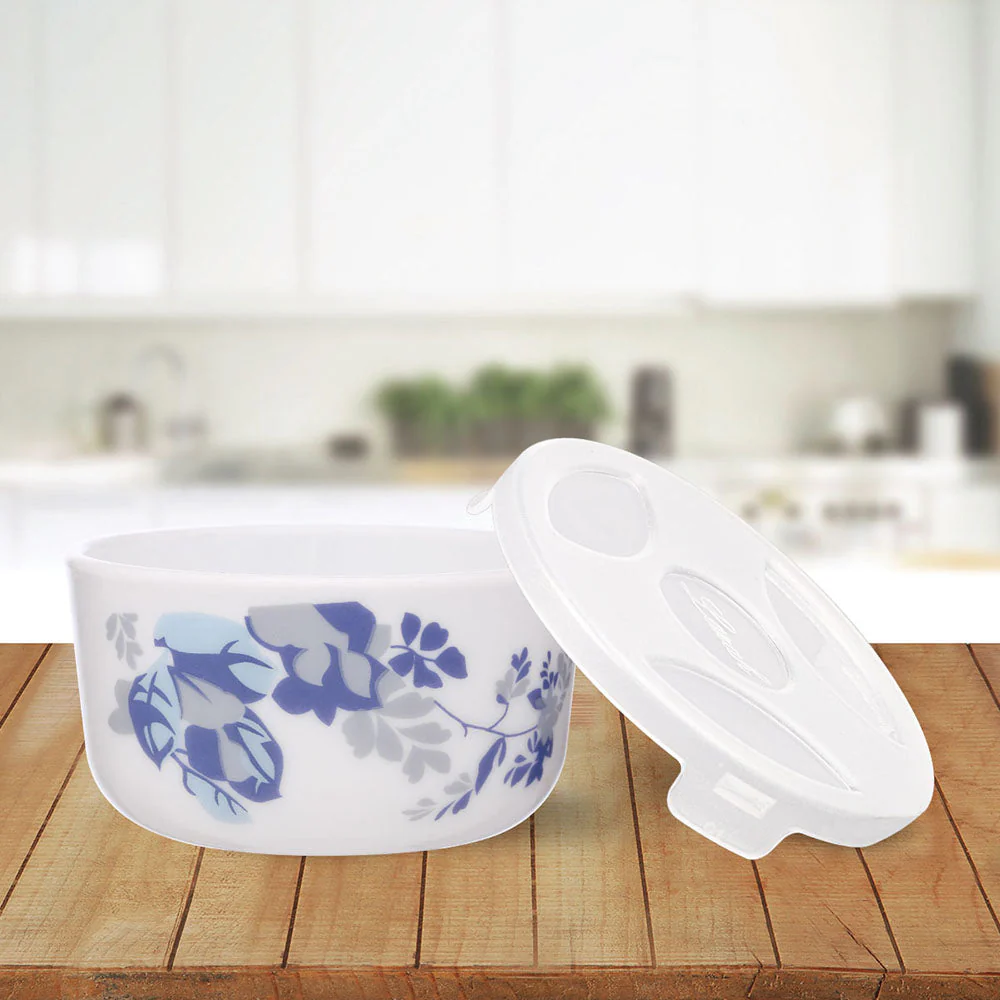 Larah by Borosil Blue Cascade Katori w Lid, 12 pc