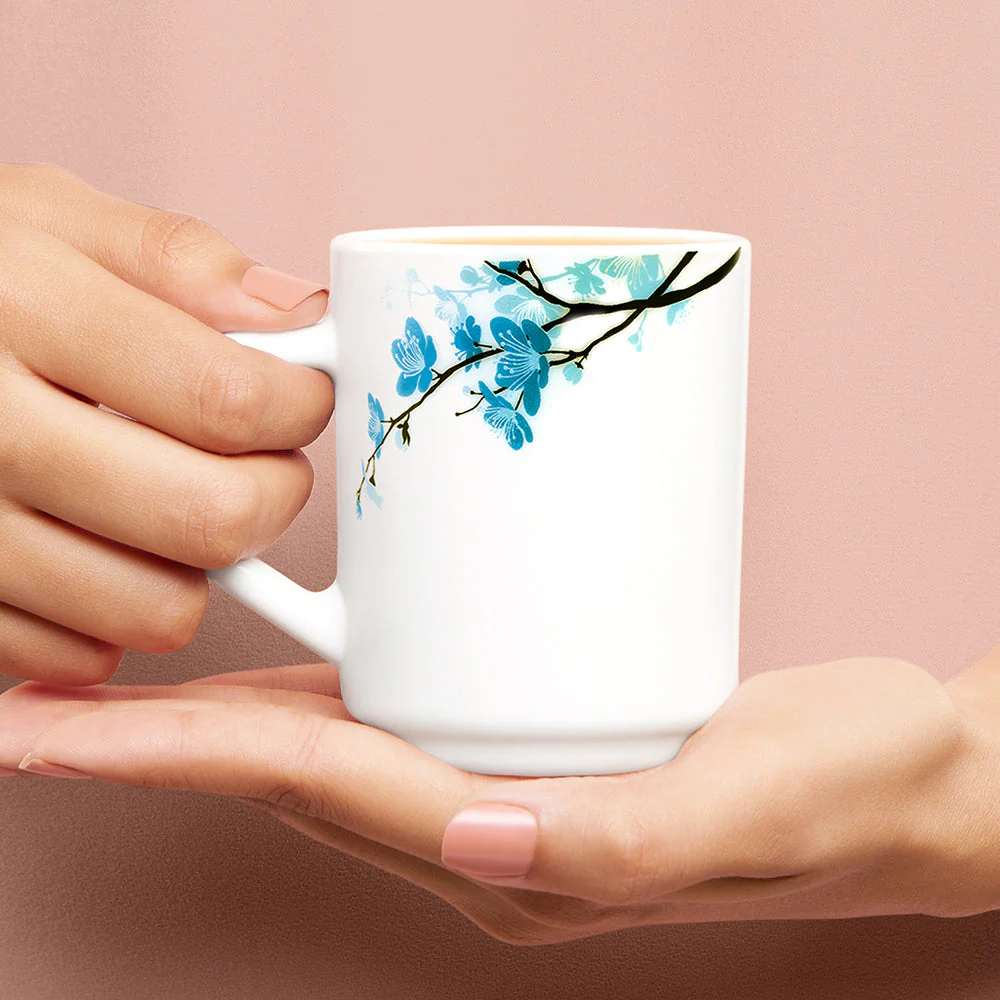 Larah by Borosil Mimosa Mug Set, 180ml x 6