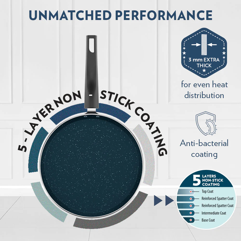 Borosil Pro Chef Non-stick Flat Tawa, 30 cm