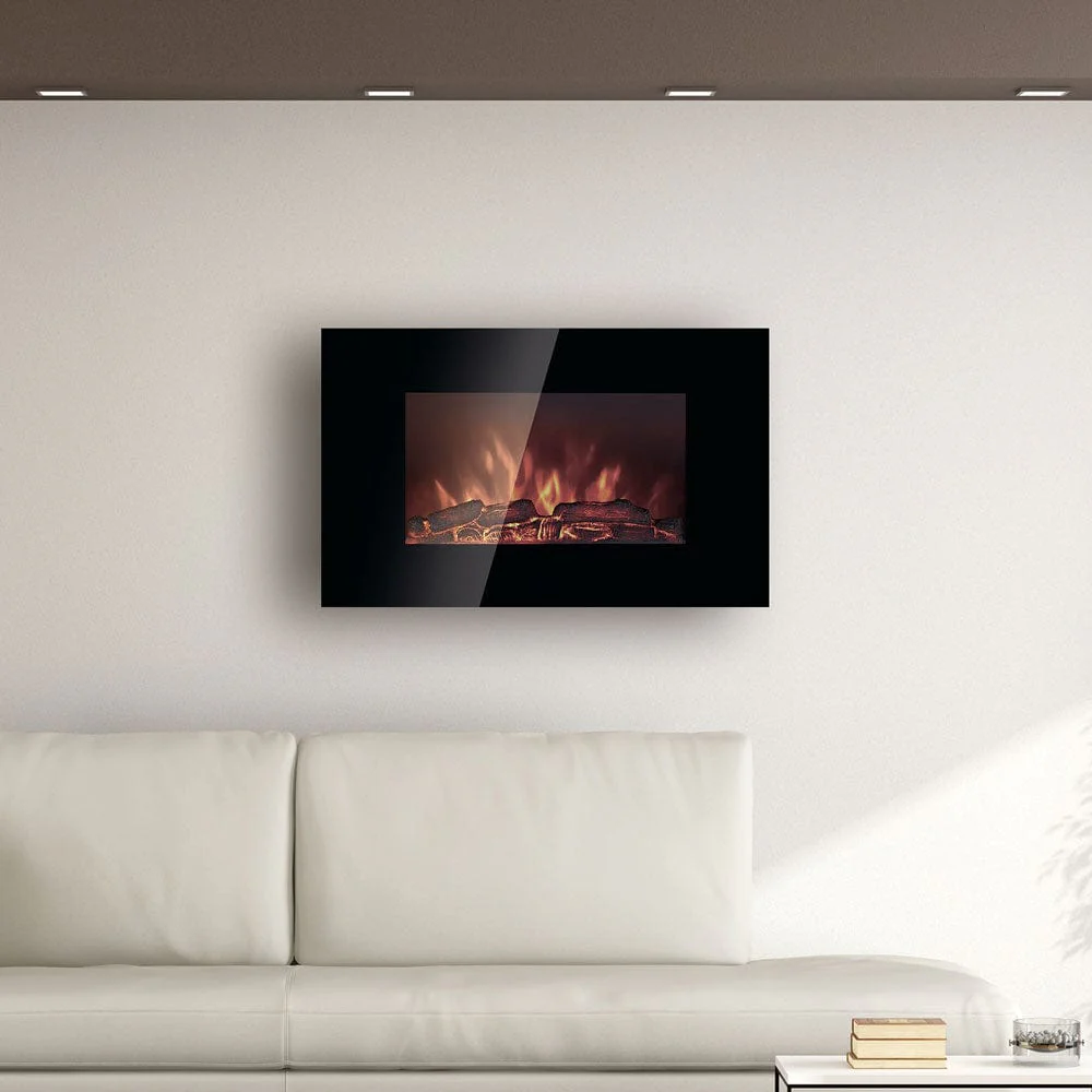 Comfort Smart 35-In Wall Mount Electric Fireplace w/ Logs- CS-35-WL