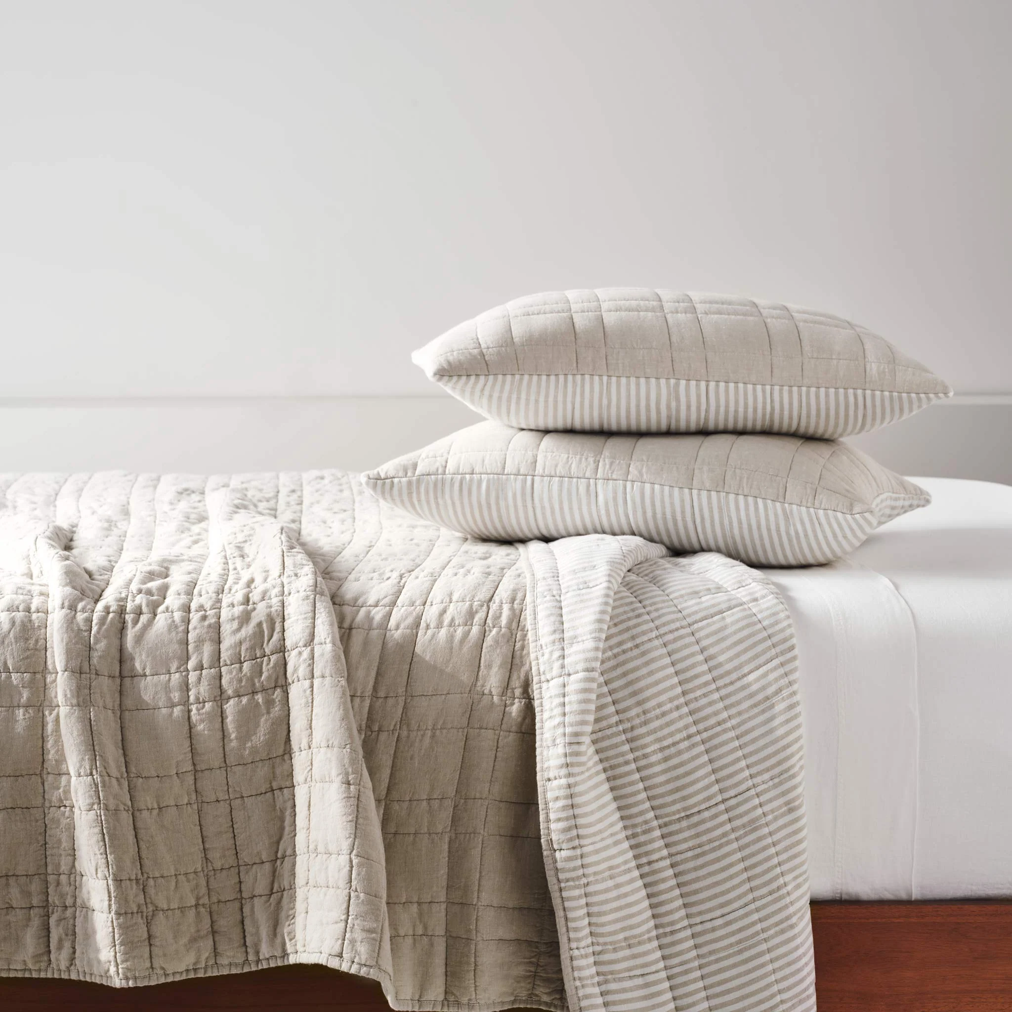 Washed European Linen Quilt Set