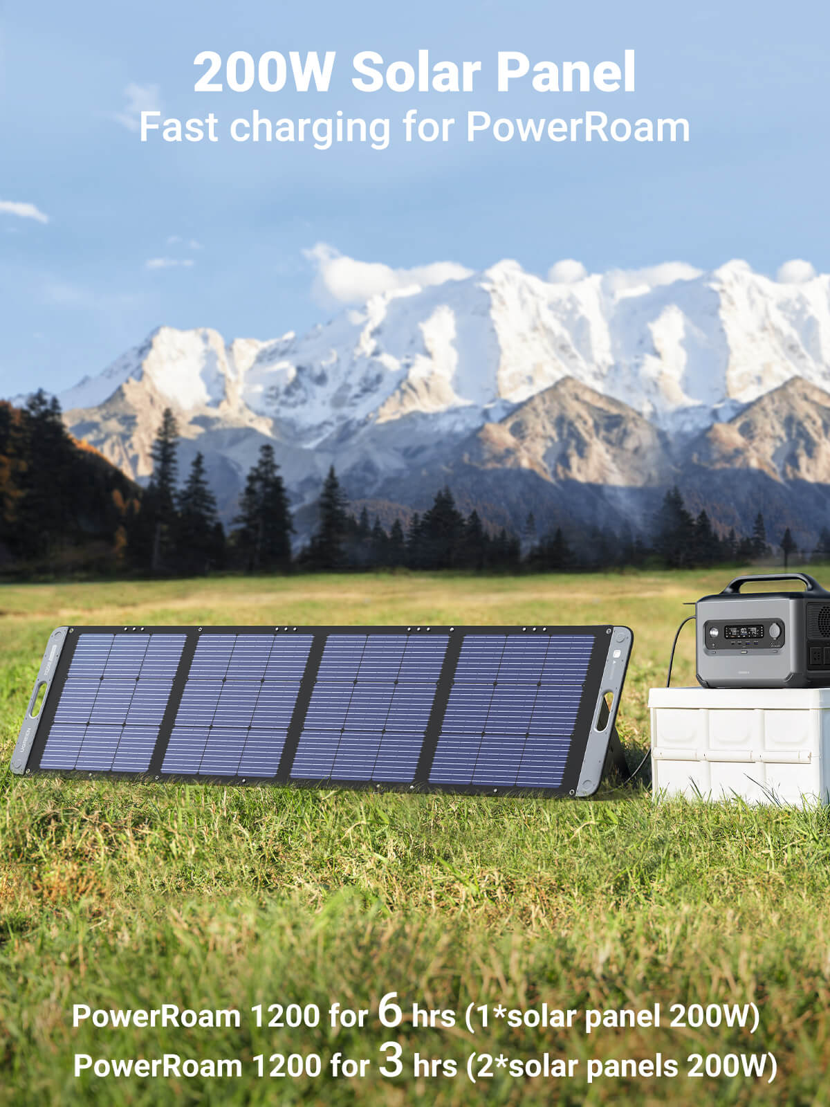 UGREEN Foldable Solar Panel for Portable Power Station (200 W)