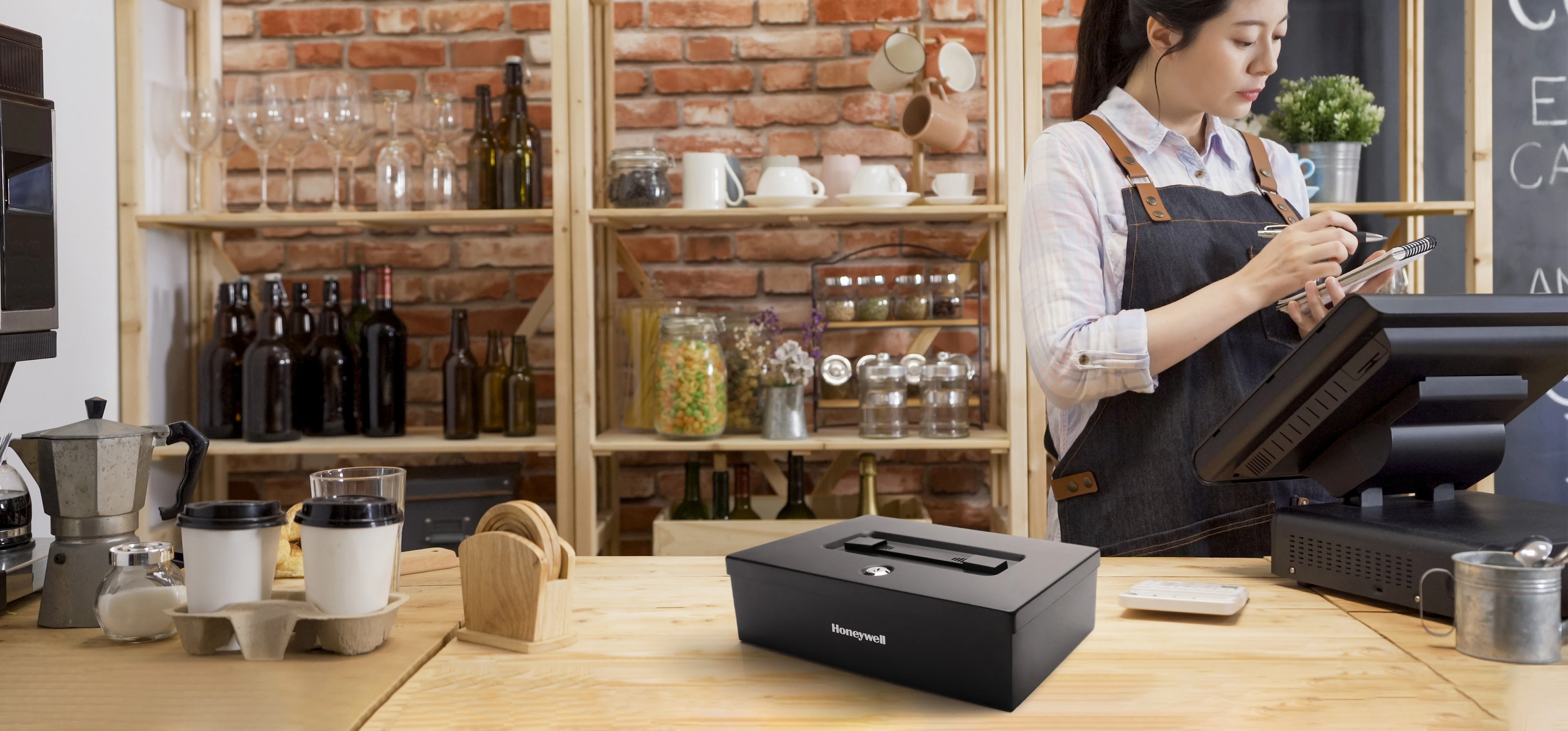 Honeywell 6124 Small Key Locking Steel Security Box with Carry Handle