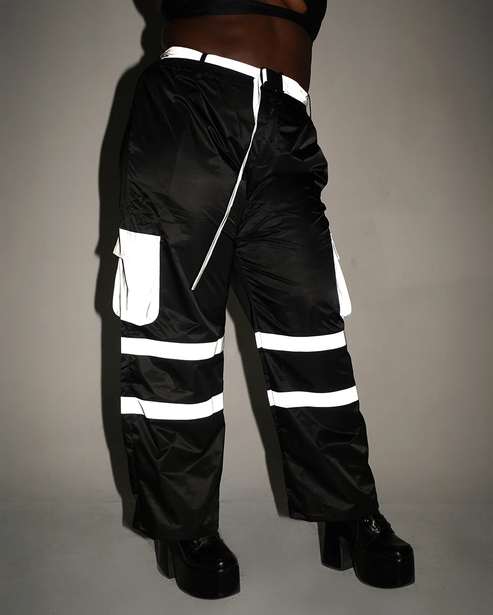 Post-Party Glow Reflective Wide Legged Pants
