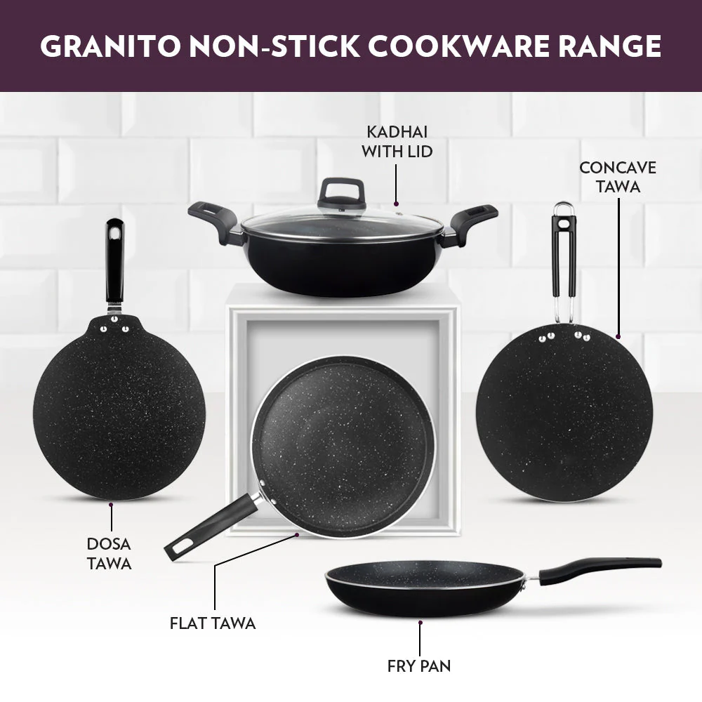Borosil Granito Nonstick Tawa, Flat, 28 cm