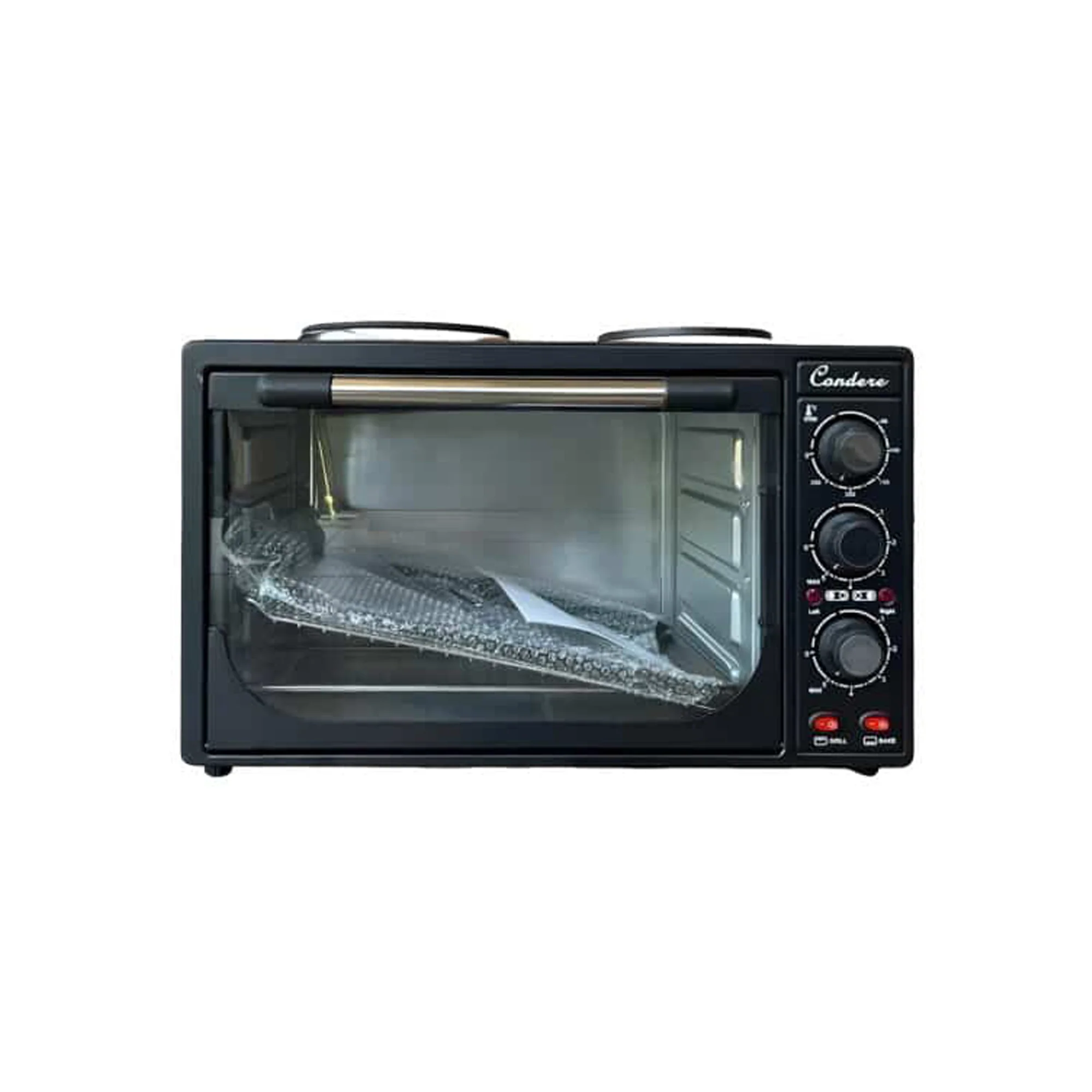 Condere Electric Oven With 2 Plate Stove Black