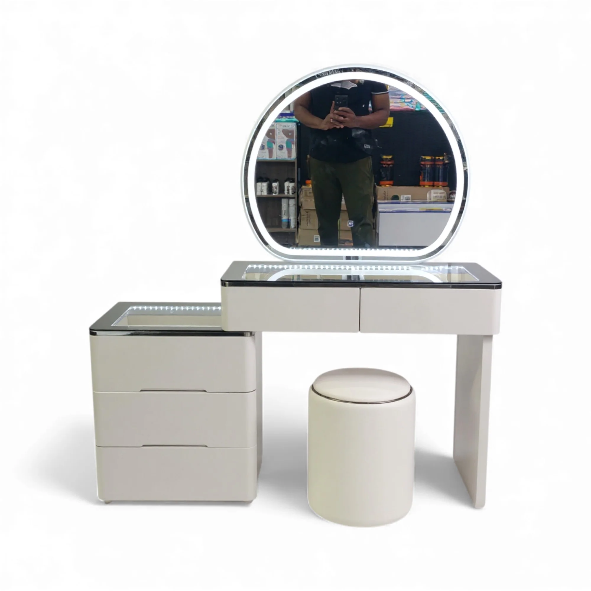 Dressing Table With LED Mirror Grey Top 9904