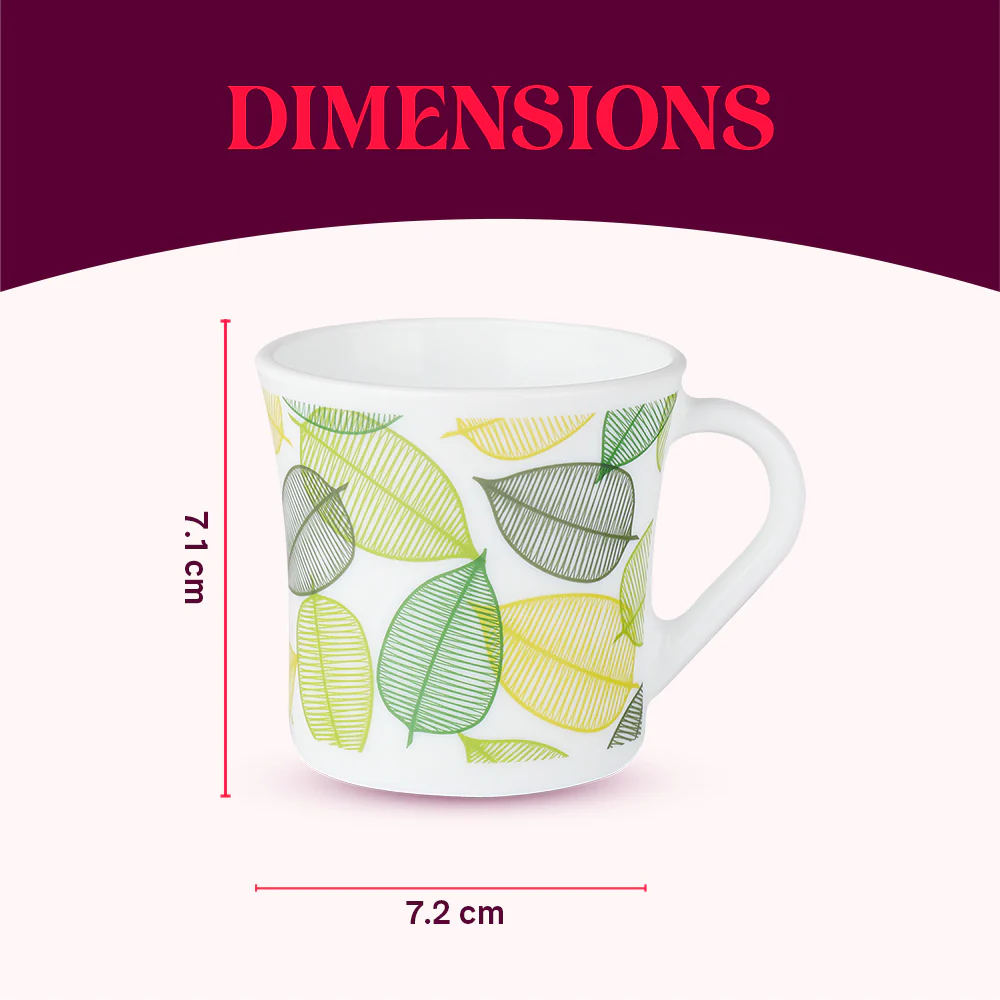 Larah by Borosil Crysta Noma Mug Set, 160ml x 6