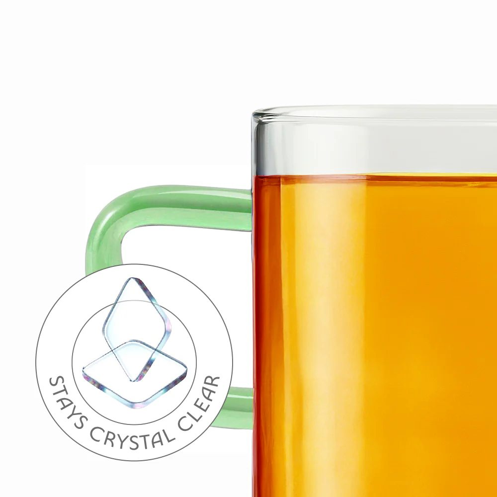 Borosil Green Vision Classic Mug Set, 190ml x 6