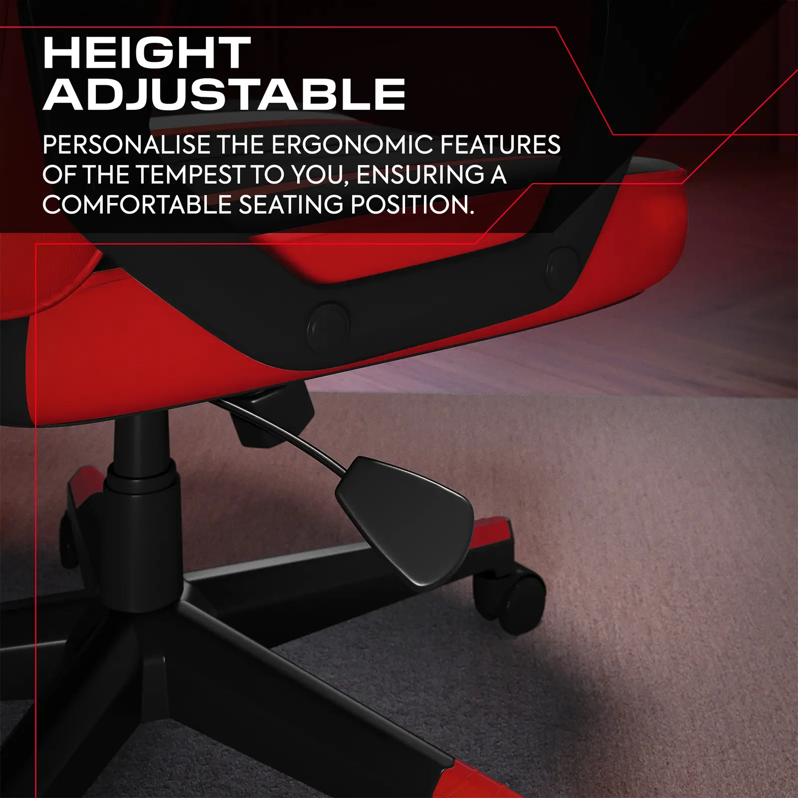 Tempest Ergonomic PC Office Gaming Chair - Red