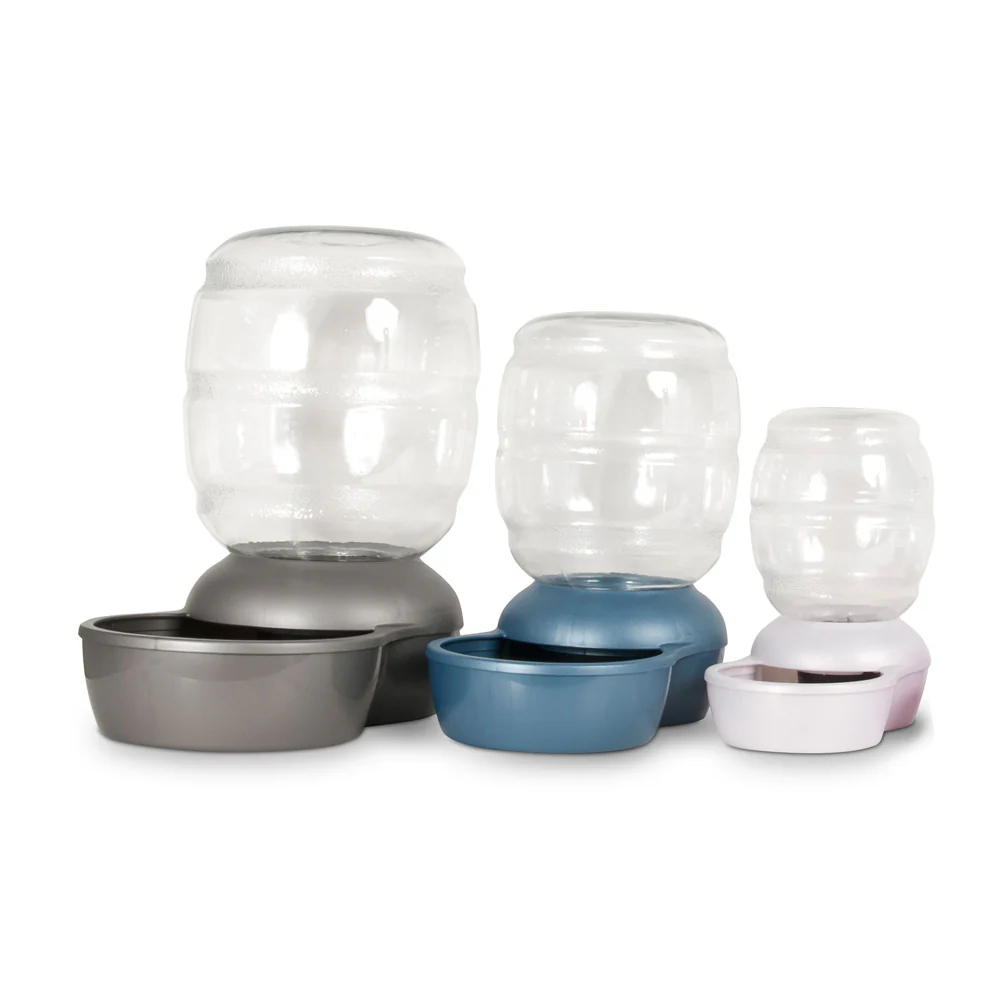 Petmate® Replendish® Waterer With Microban Mason Silver Color 2.5 Gal Medium