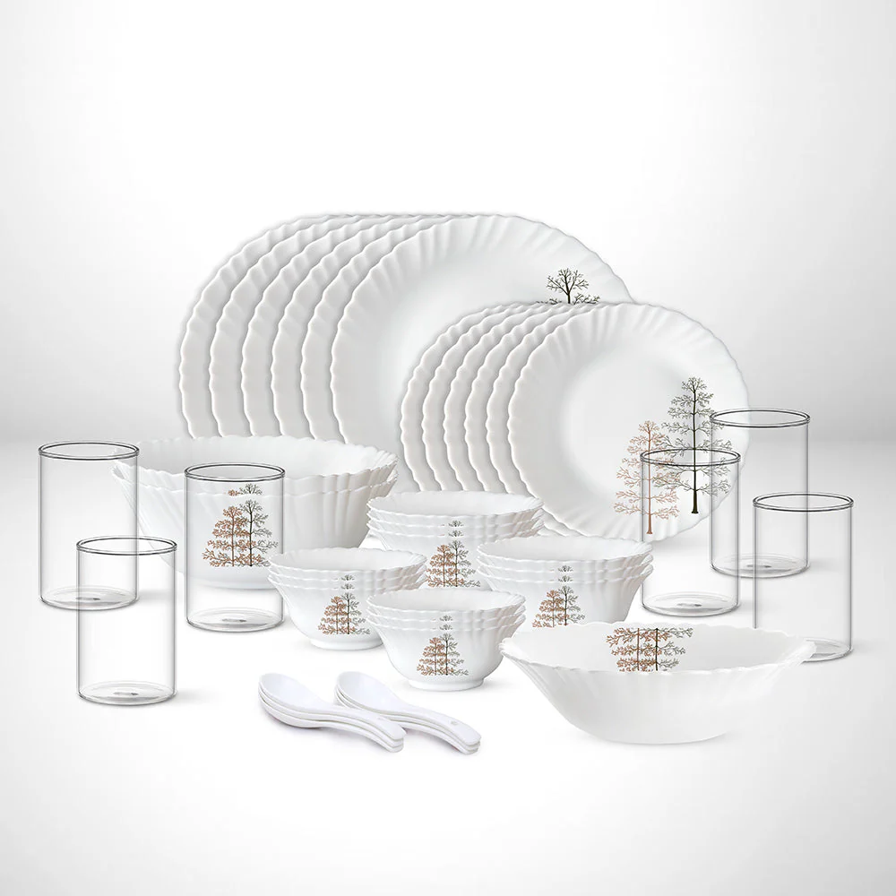 Larah by Borosil Pine Dinner Set, 12 pc