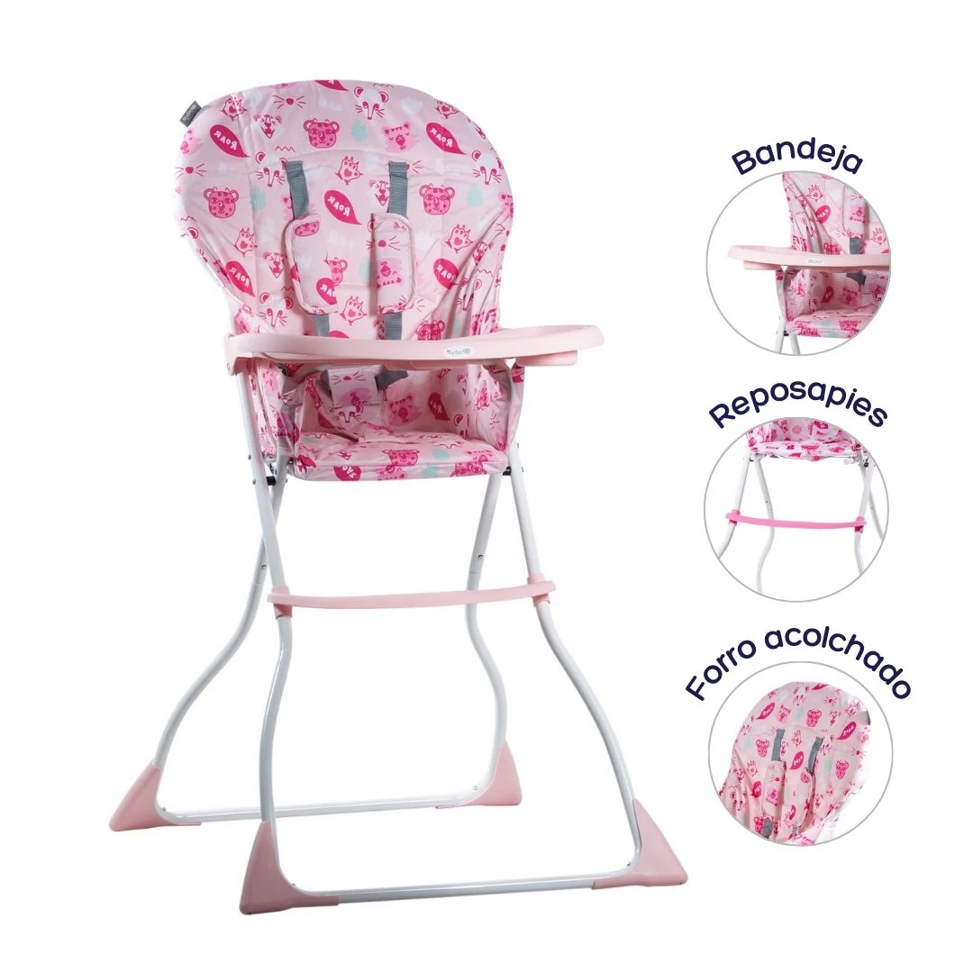 SILLA DE COMER CASSIE EB609-1 EBABY ROSA CLARO