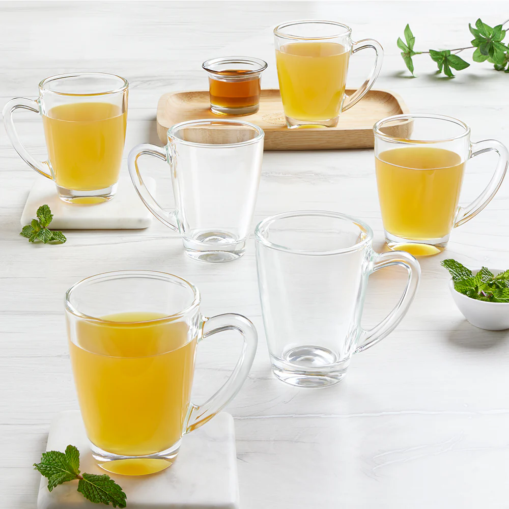 Borosil Serene Mug Set, 195ml x 6