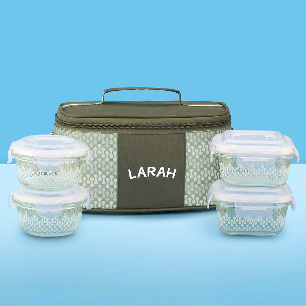 Larah Gracia Universal Glass Lunchbox, Set of 4