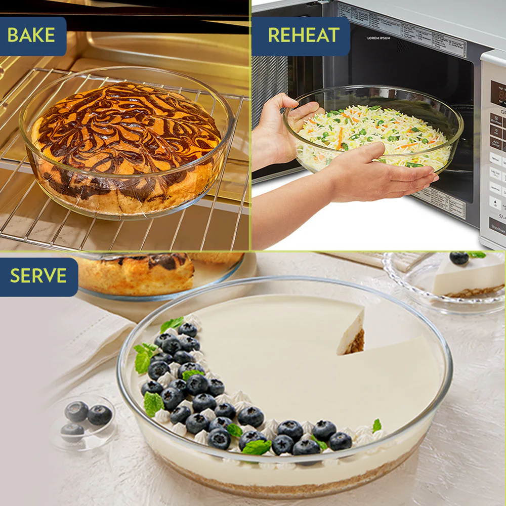 Borosil Round Dish, 2L