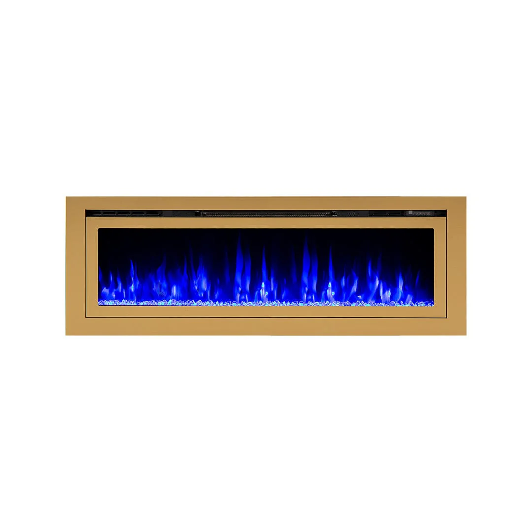 The Sideline Deluxe Gold 60 Inch Recessed Smart Electric Fireplace 86276