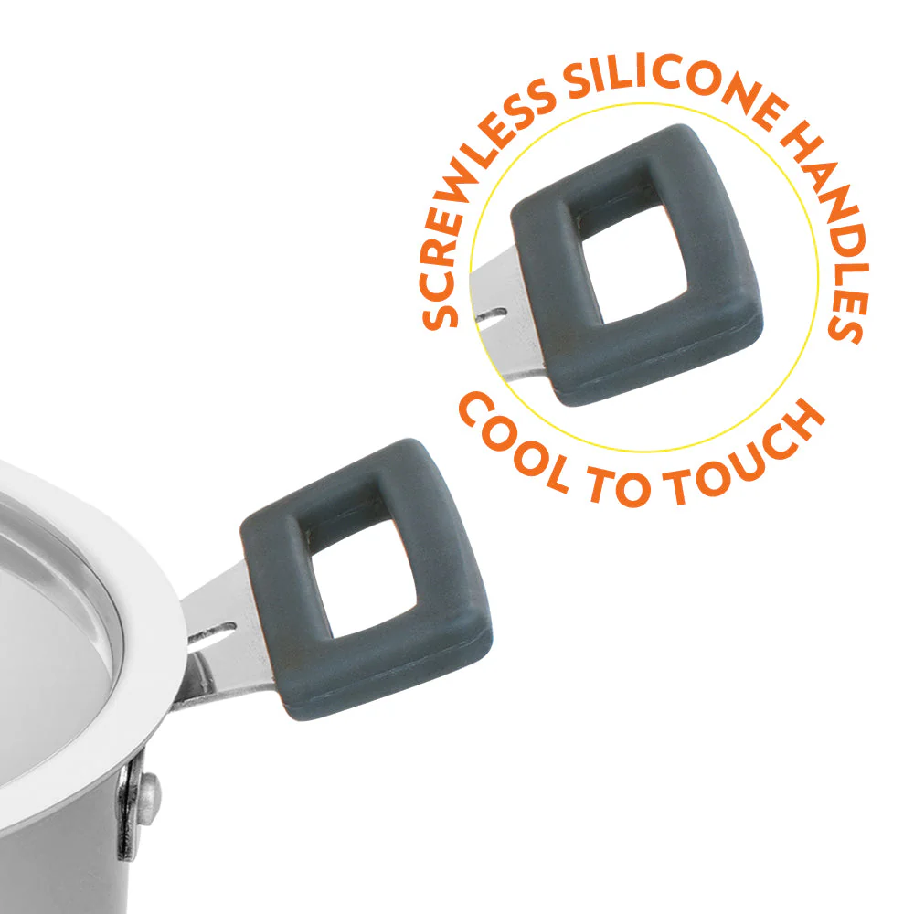 Borosil Cookfresh Triply Casserole (Silicone Handle + Lid), 2.2L