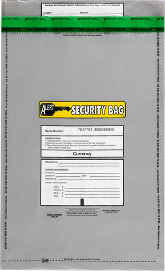 Alert 1218AV-250 Bank Deposit Bag Clear 12