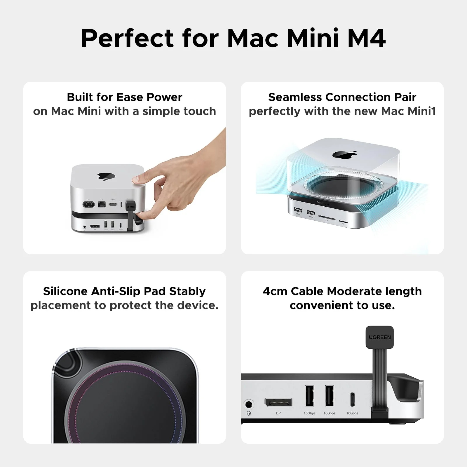 UGREEN Mac mini M4 Dock with 4K144Hz Display Port and SSD Enclosure