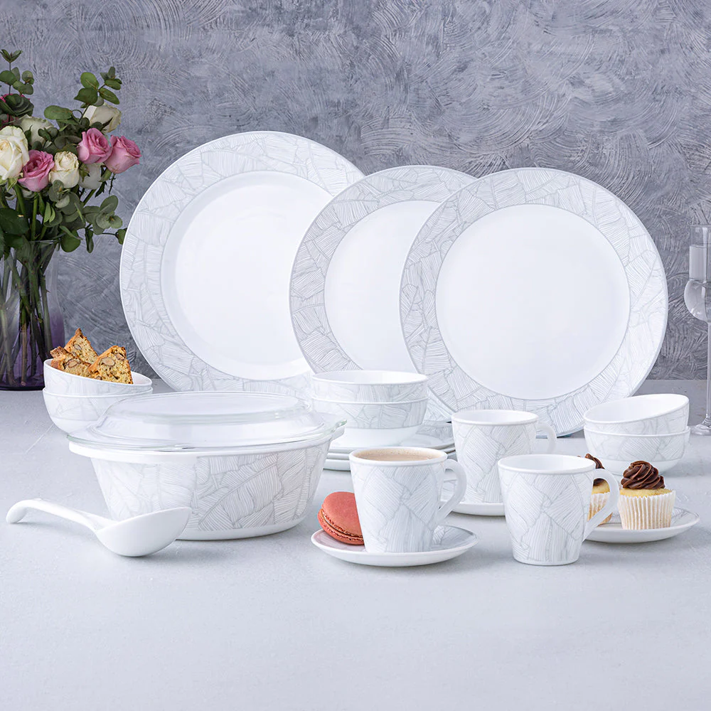 Larah By Borosil Ivy Dinner Set, 49 pc