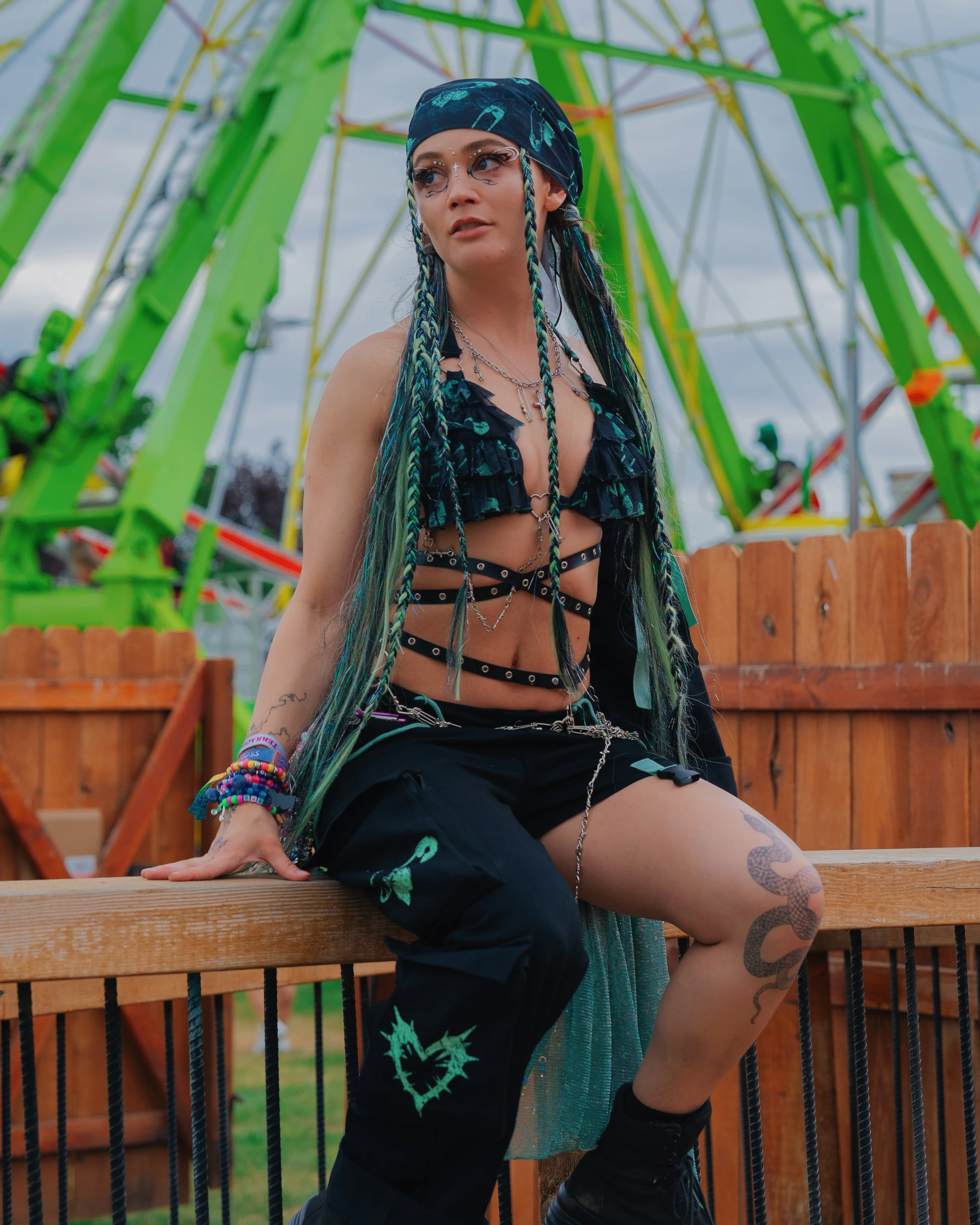 Sunflowerraver x iHR Get Bent Wide Leg Detachable Leg Pants