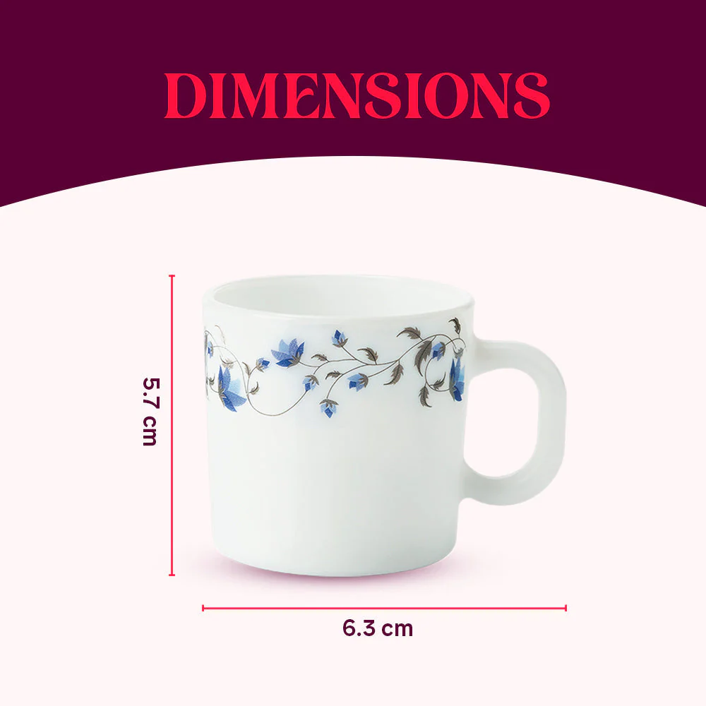 Larah by Borosil Helena Mug Set, 6 x 180ml