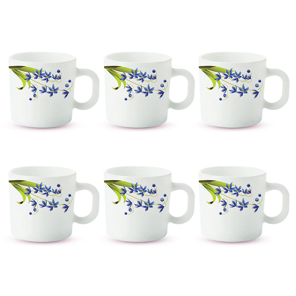 Larah by Borosil Lavender Mug Set, 240ml x 2