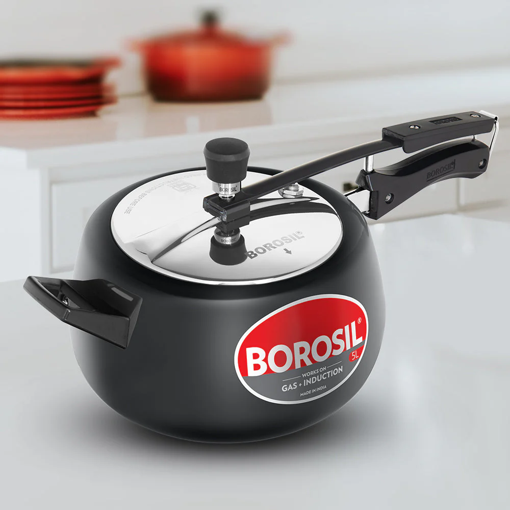 Borosil Pronto Hard Anodised Pressure Cooker, 5L