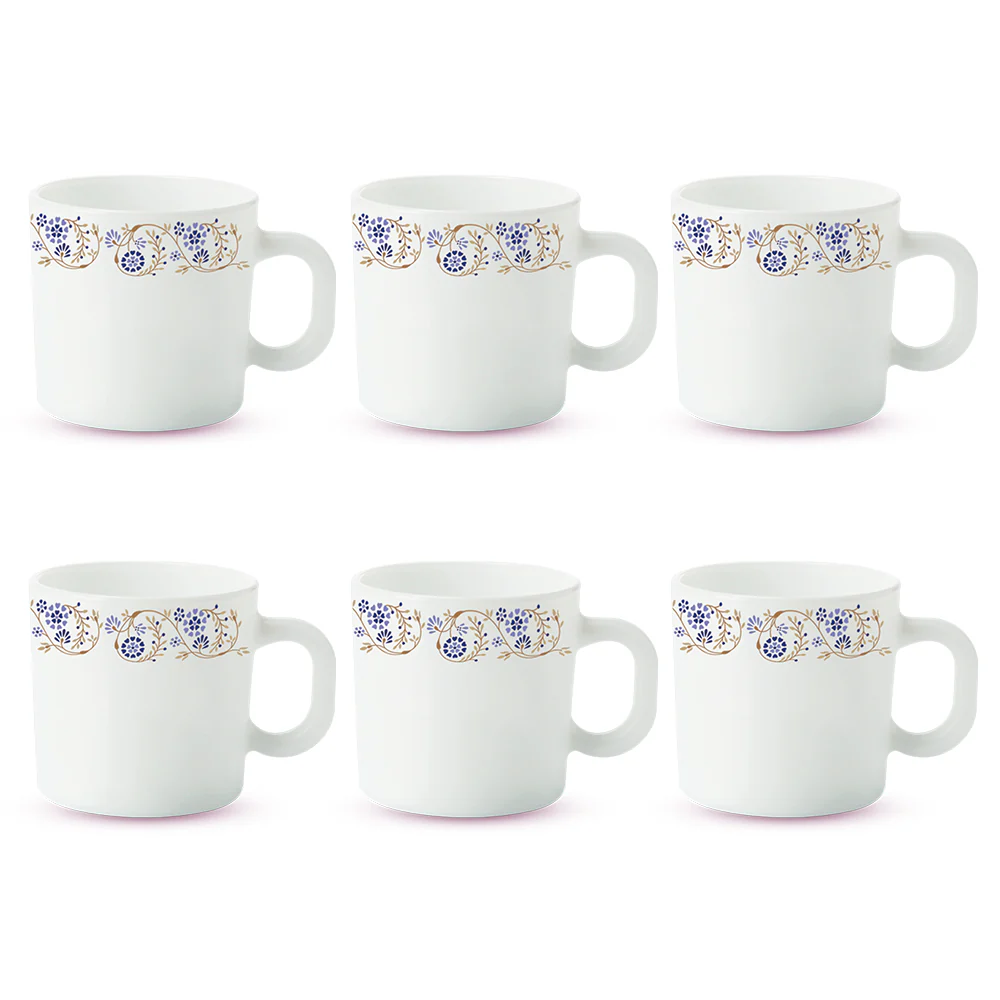 Larah by Borosil Mist Mug Set, 100ml x 6