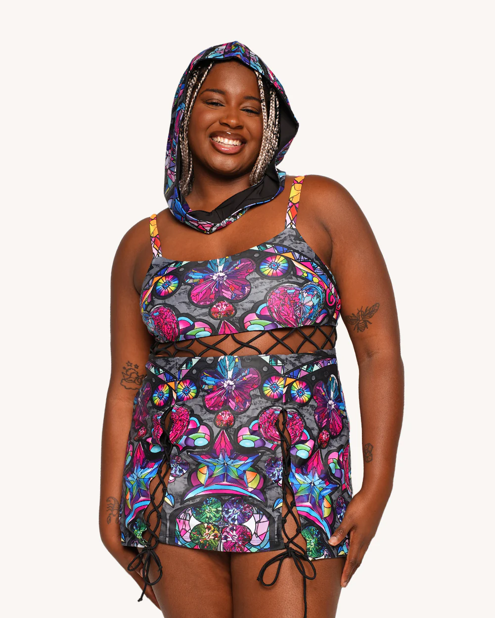 Ellie Paisley x iHR Neon Catherdral Dress Set