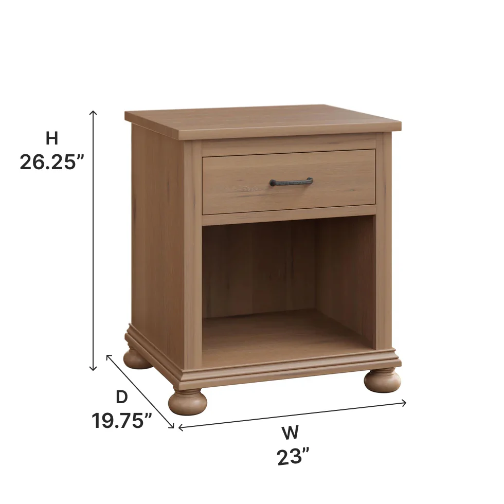 Amish Hickory Grove One Drawer Nightstand
