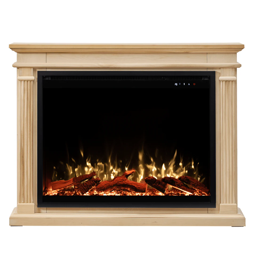 Fireplug Pro 33 Inch Smart Electric Fireplace with Unfinished Encase Surround Mantel