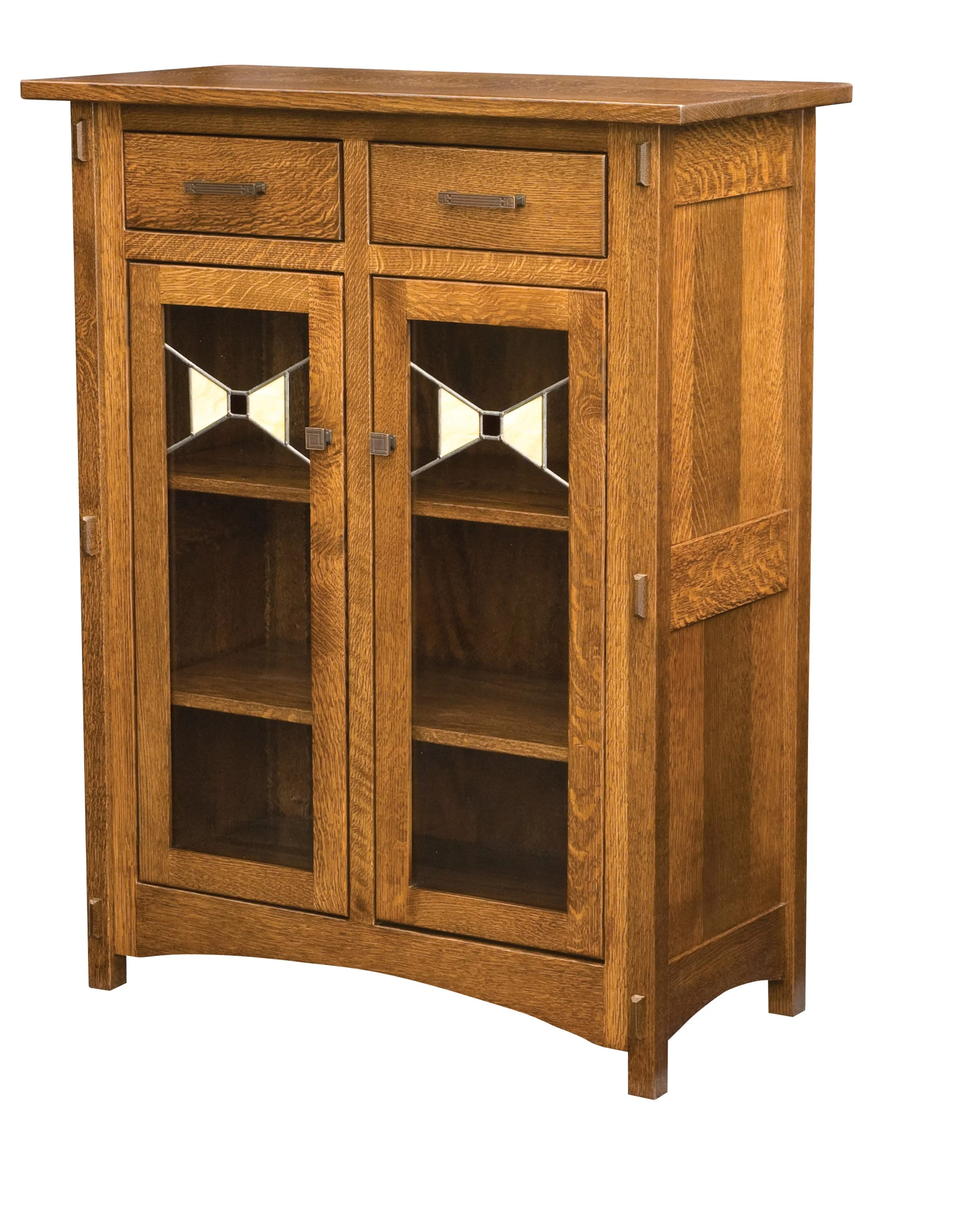 Amish Crestline Two Drawer Two Doors Cabinet