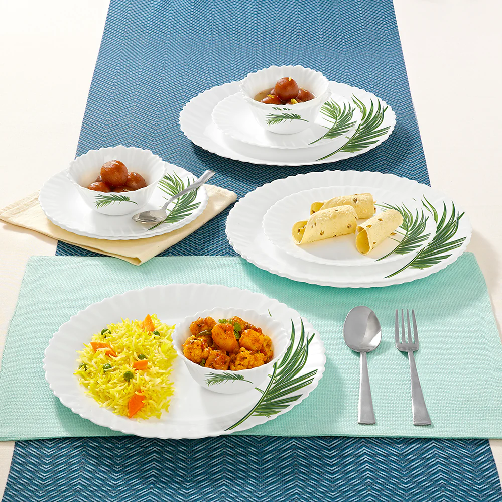 Larah by Borosil Crescent Dinner Set, 12 pc