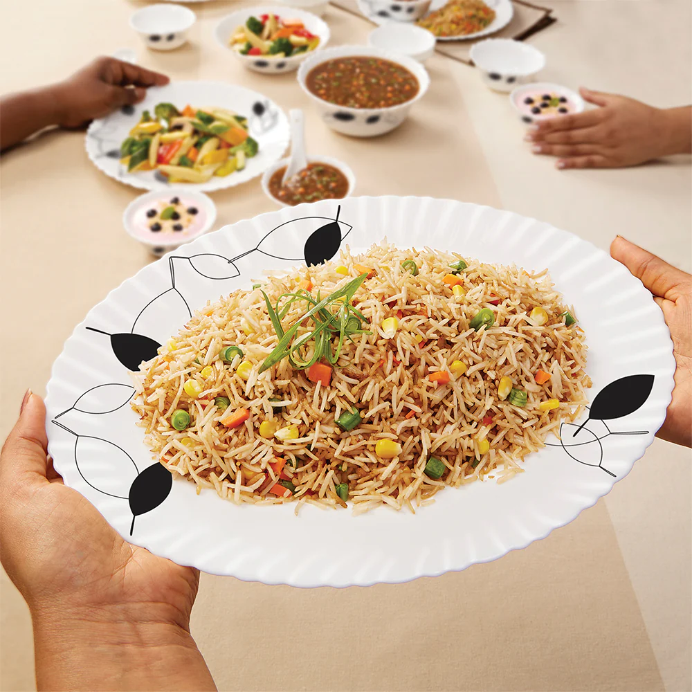 Larah by Borosil Shadow Dinner Set, 27 pc