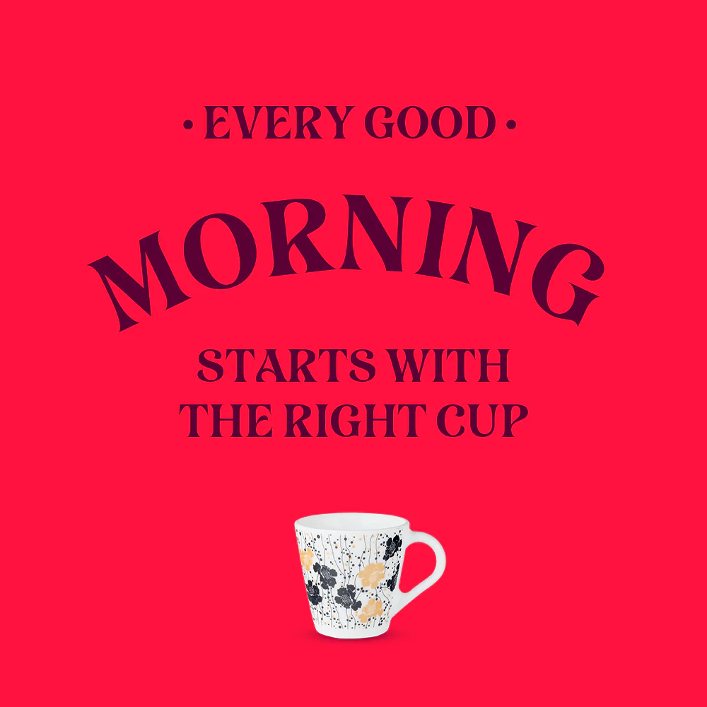 Larah by Borosil Novelty Dreamer Mug Set, 160ml x 6