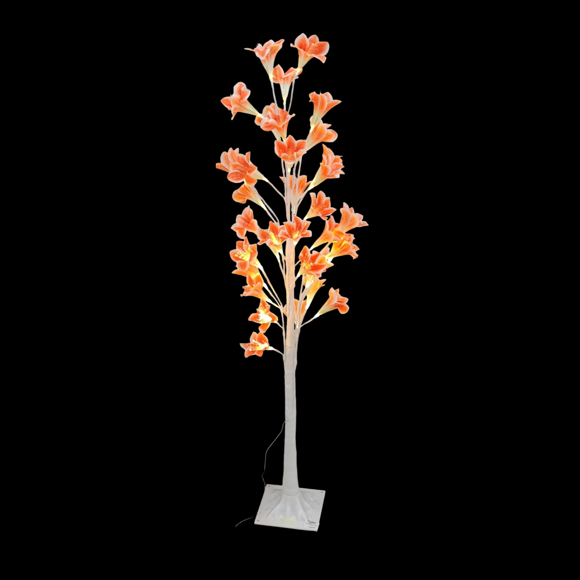 1.2m LED Tree with Flowers Orange & White