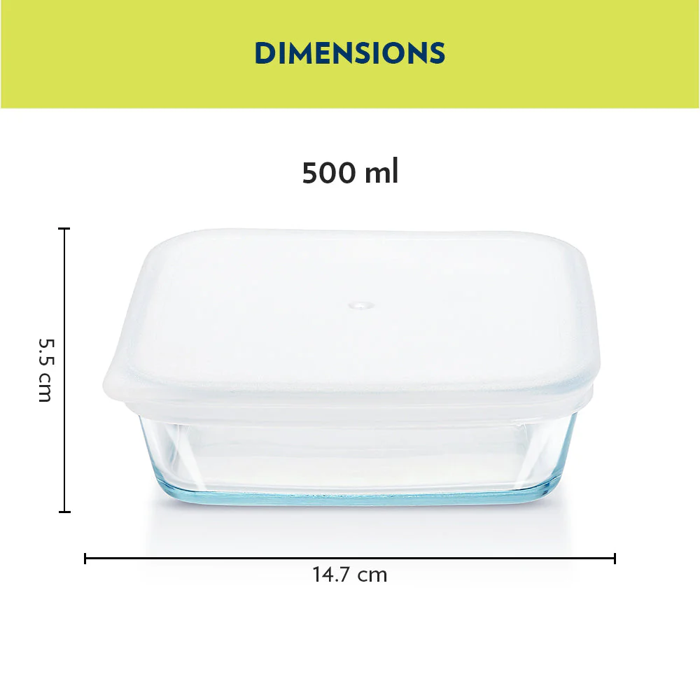 Borosil Square Baking Dish w lid, 500ml