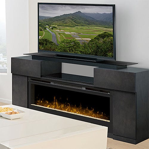 Concord Dark Grey Electric Fireplace Entertainment Center
