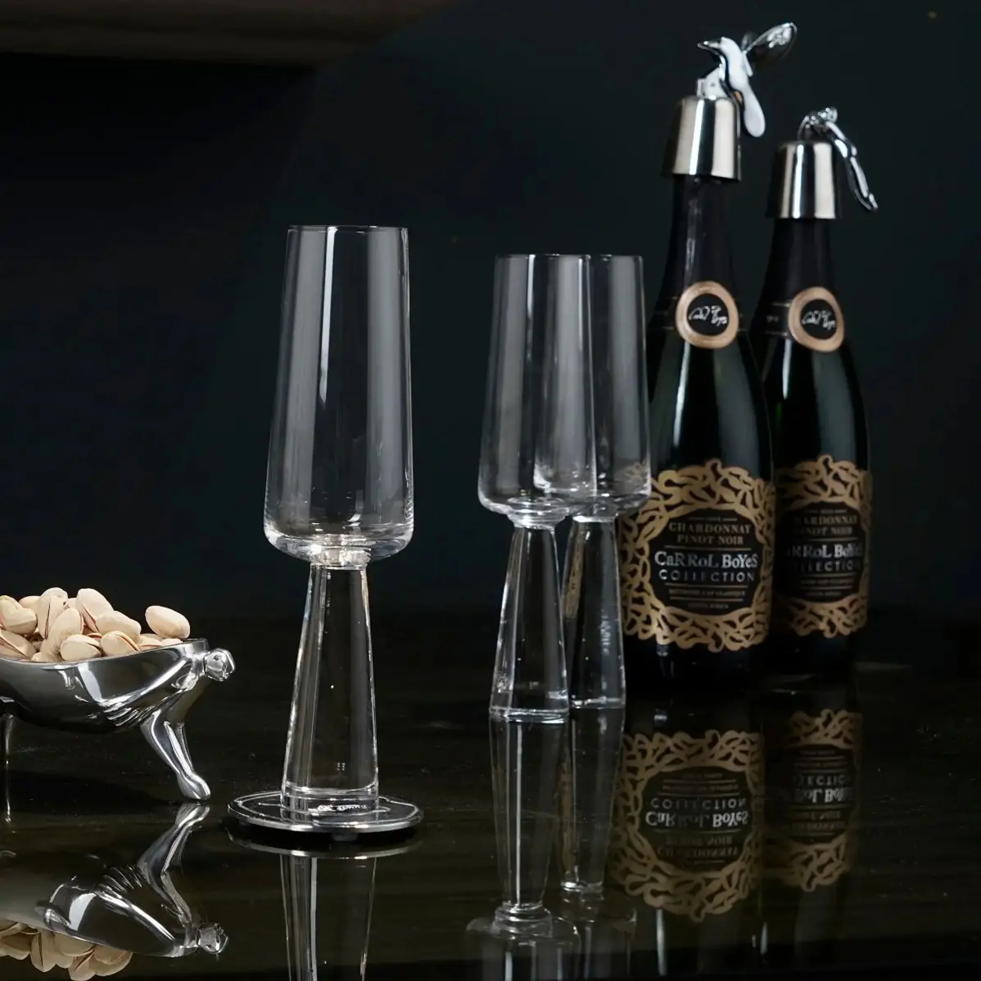 Carrol Boyes 4 Piece Baobab Champagne Glass Set Clear